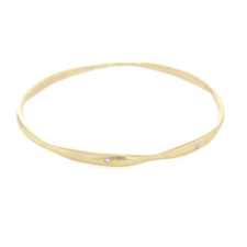 La Desh 10k Gold Bangle Bracelet with Diamonds Image