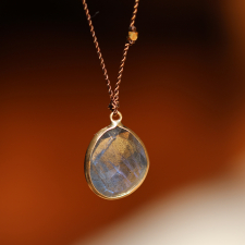 Labradorite Gold Nylon Cord Necklace Image