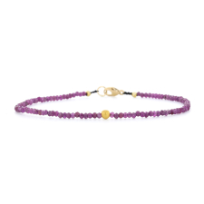 Ruby and Gold Beaded Bracelet