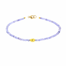 Tanzanite 18K Gold Beaded Bracelet