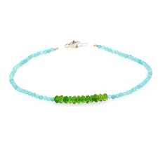 Apatite and Chrome Diopside Beaded Bracelet