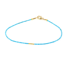 Turquoise 23K Gold Beaded Bracelet