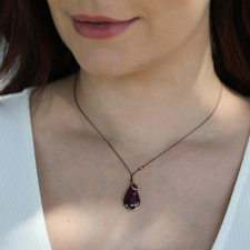 XL Ruby and Tourmaline Nylon Cord Necklace