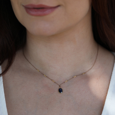 Sapphire and 23k Gold Nylon Cord Necklace Image