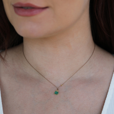 Emerald and Diamond Nylon Cord Necklace