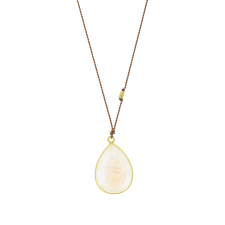 Teardrop Rainbow Moonstone Gold Necklace on Nylon Cord Image