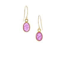 Small Ruby Gold Drop Earrings