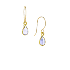 Small Teardop Tanzanite Gold Earrings Image