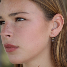 Small Teardop Tanzanite Gold Earrings Image