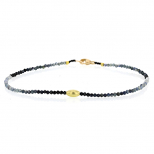 Blue Ombre Sapphire 18k Gold Beaded Bracelet