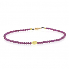 18k Pebble Ruby Beaded Bracelet