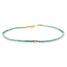 Sleeping Beauty Turquoise and Cognac Diamond Beaded Bracelet