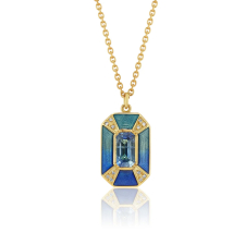 Fantasia Blue Sapphire Diamond Enamel Necklace Image