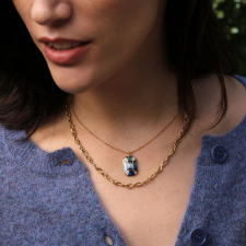 Fantasia Blue Sapphire Diamond Enamel Necklace Image