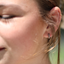 Small Diamond White Gold Hoops Image