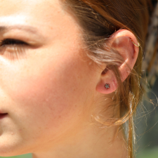 Small White Gold Diamond Star Post Stud Earrings Image