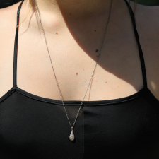 White Gold Diamond Teardrop Necklace