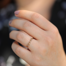 14k Yellow Gold Five Brown Diamond Band Ring Image