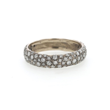 White Gold Wide Diamond Band Ring