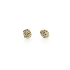 Small 14k Yellow Gold Brown Diamonds Post Stud Earrings Image