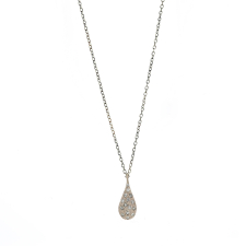 White Gold Diamond Teardrop Necklace