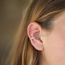Gold Champagne Diamond Larger Ear Cuff