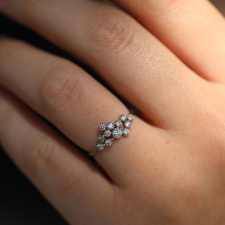 White Gold 12 Diamond Cluster Ring Image