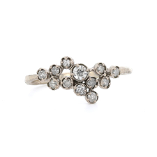 White Gold 12 Diamond Cluster Ring Image