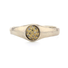 Small Diamond Signet Pinky Ring Image