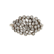 White Diamond Large Cluster 14k White Gold Ring Image