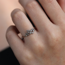 Gray Diamond Cluster White Gold Ring