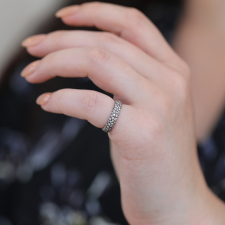 White Gold Wide Diamond Band Ring