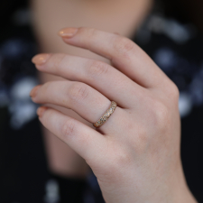 Yellow Gold Band with Brown Diamonds