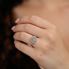 Large White Diamond Cluster Ring