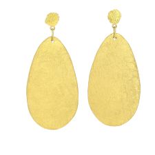 Large Gold Oval Hanging Earrings