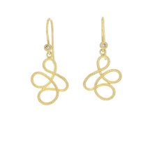 18k Gold Swirl Hanging Earrings