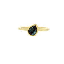 Tourmaline Sideways Teardrop Gold Ring