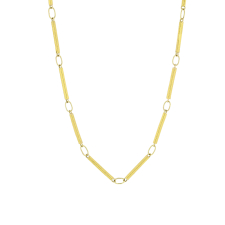 Gold Tube Link Necklace Image