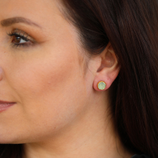 Aquamarine Crystal Gold Post Earrings Image