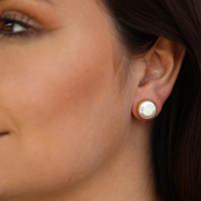 XL Freshwater Pearl Gold Earrings Image