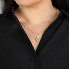 Mixed Shape Cluster Aquamarine Gold Pendant (NO CHAIN) Image