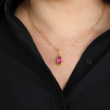 Pink Tourmaline Gold Pendant (NO CHAIN) Image