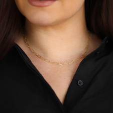 Handmade 18k Gold Oval Link Chain Necklace Image
