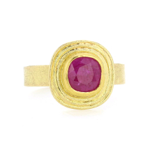Faceted Ruby Gold Ring Image