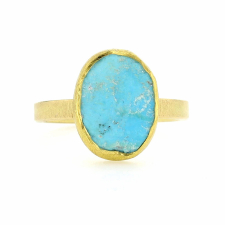 Rough Turquoise Gold Ring Image
