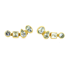 Mixed Faceted Aquamarine Post Stud Earrings Image
