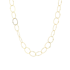 Medium Oval Link 18k Gold Chain Necklace Image