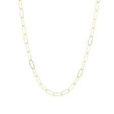 Handmade 18k Gold Oval Link Chain Necklace Image