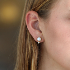 Cultured Pearl Diamond Earrings Image
