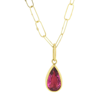 Pink Tourmaline Gold Pendant (NO CHAIN) Image